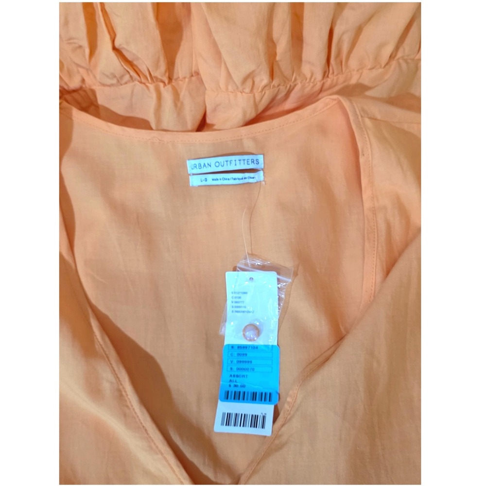 Urban Outfitters Tiered Maxi Dress Womens L Apricot Orange New Button Front Boho - Picture 8 of 8